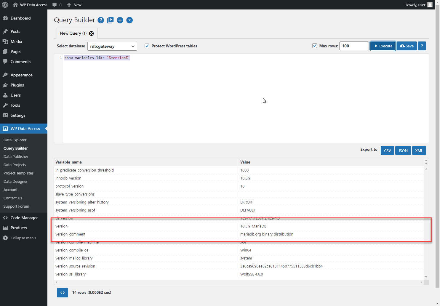 WP Data Access - MariaDB CONNECT Engine