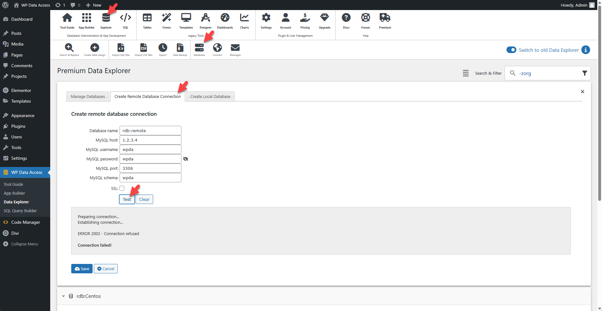 WP Data Access - Manage Databases
