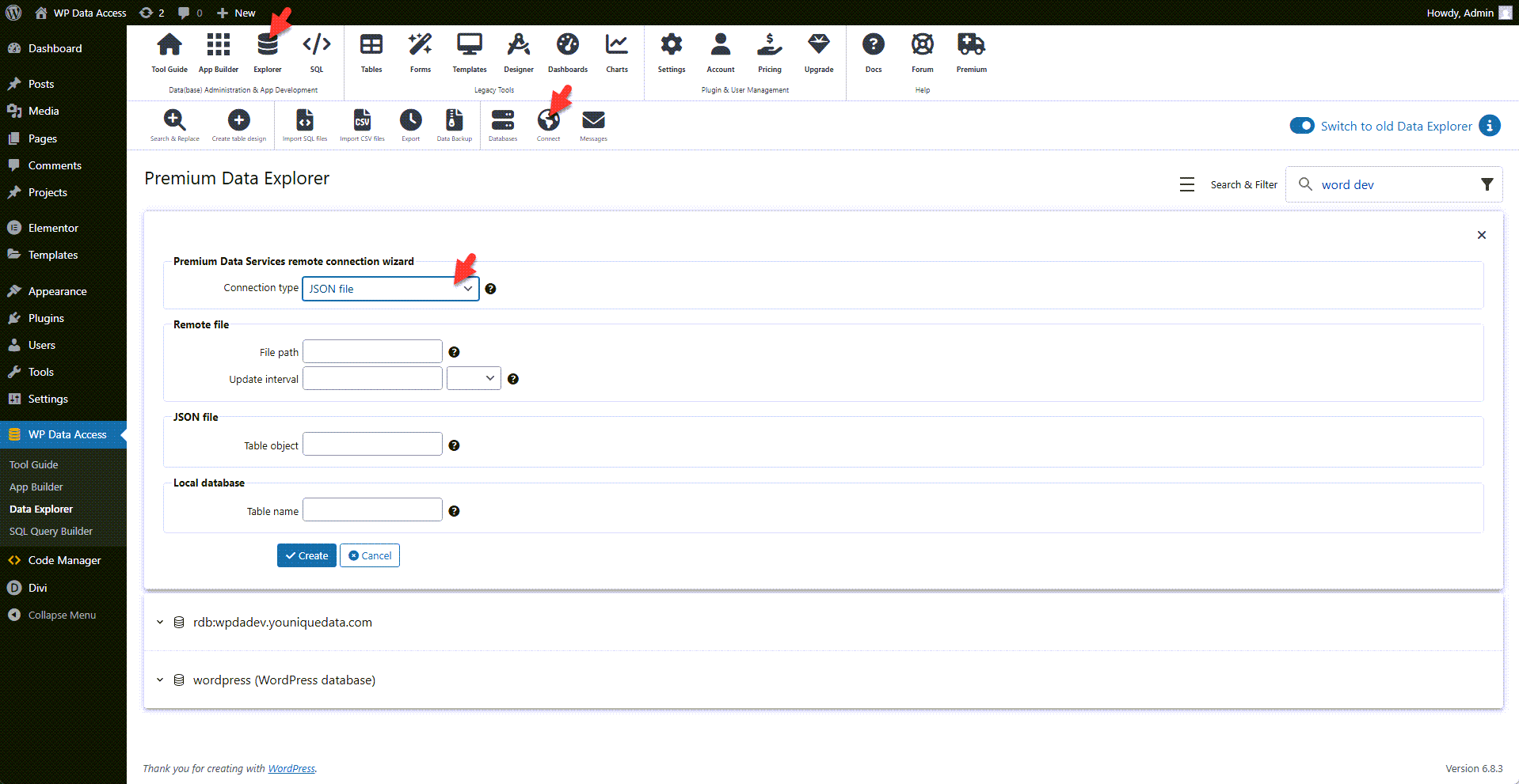 WP Data Access - Remote Connection Wizard - JSON Files