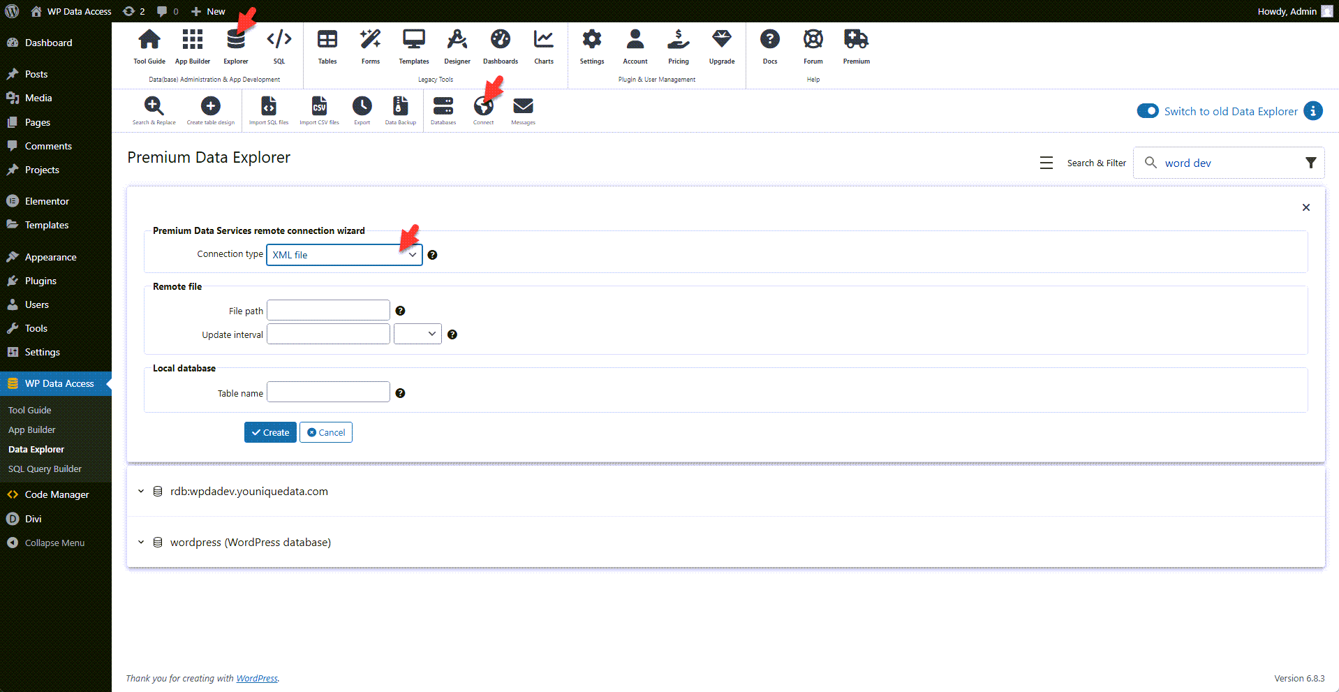 WP Data Access - Remote Connection Wizard - XML Files