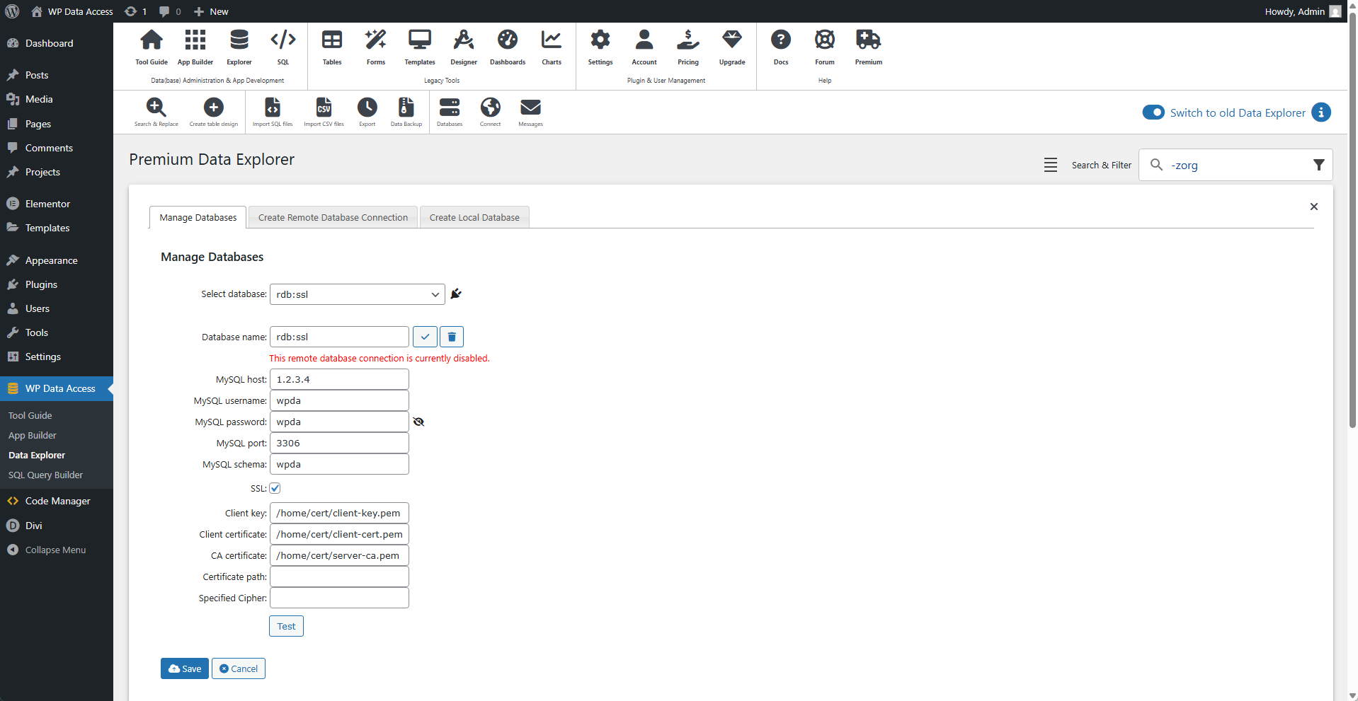 WP Data Access - Remote Database Connection Using SSL