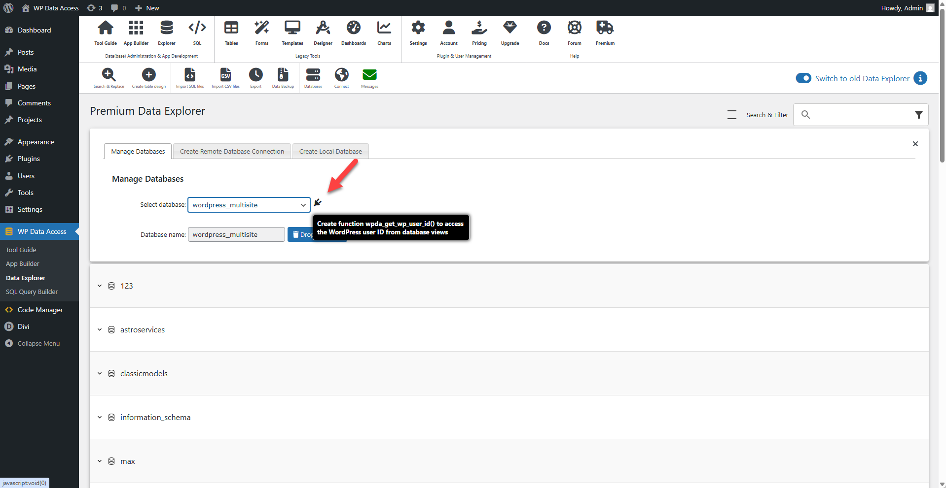 WP Data Access - Create function wpda_get_wp_user_id